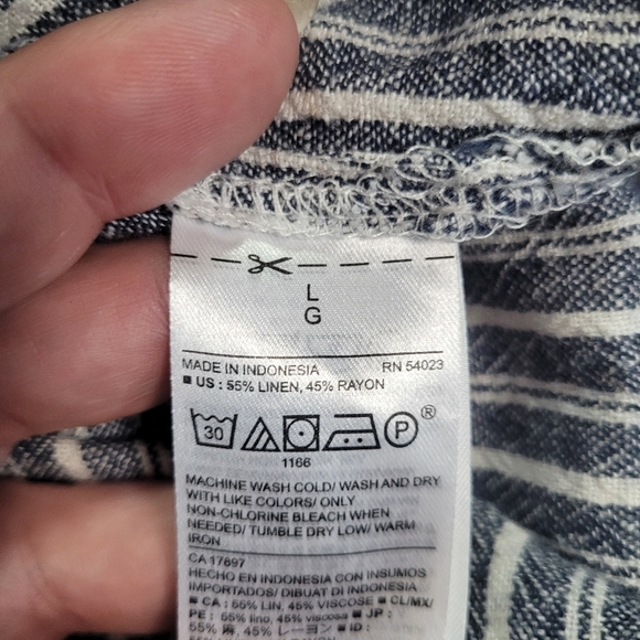 Old Navy Striped Linen Blend Resort Beachy Romper/Jumper Women's Size Large - Picture 8 of 11